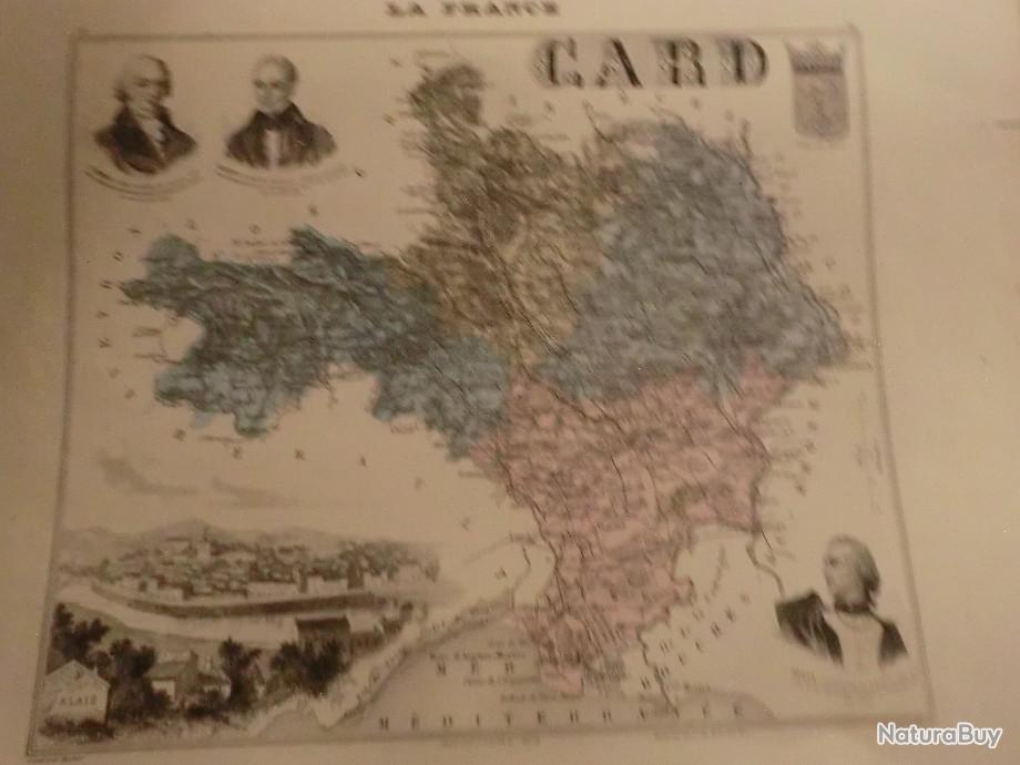 Carte geographique gard periode 1888 - Cartes géographiques (10824236)