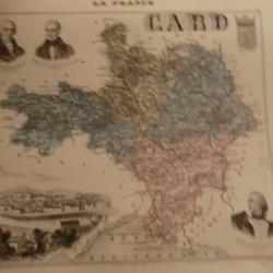 carte geographique gard   periode  1888