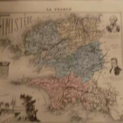 carte geographique finistere   periode  1888