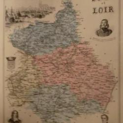 carte geographique  eure et loir  periode  1888