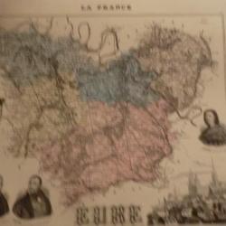 carte geographique  eure   periode  1888