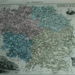 carte geographique  creuse   periode  1888