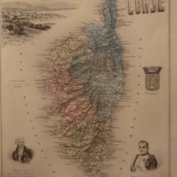 carte geographique  corse   periode  1888