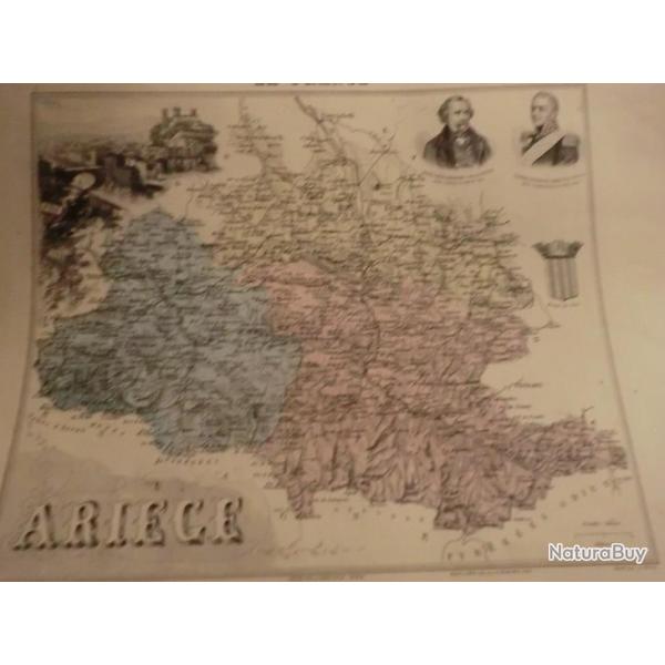 carte geographique  arige  periode  1888