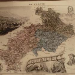 carte geographique hautes  alpes  periode  1888