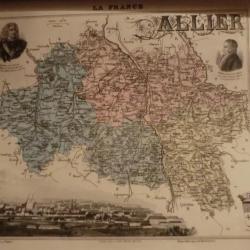 carte geographique  allier   periode  1888
