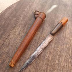 Joli et Ancien Couteau BOU SAADI Afrique du nord avec Étui en cuir d Origine