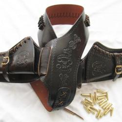 HOLSTER DOUBLE WESTERN BRUN  - Réf.704