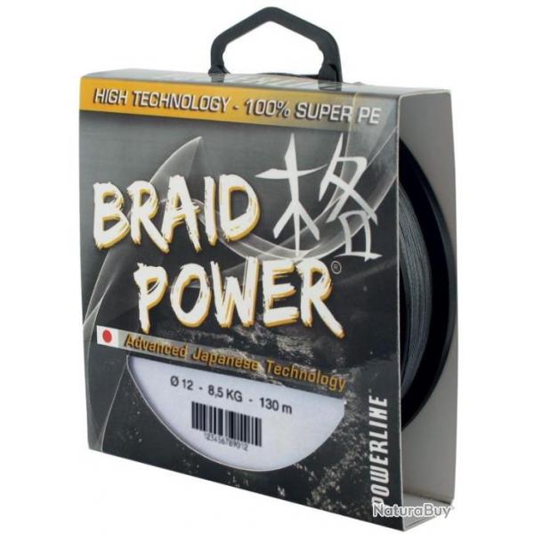 TRESSE BRAID POWER GRISE 250M 0.30mm-25kg