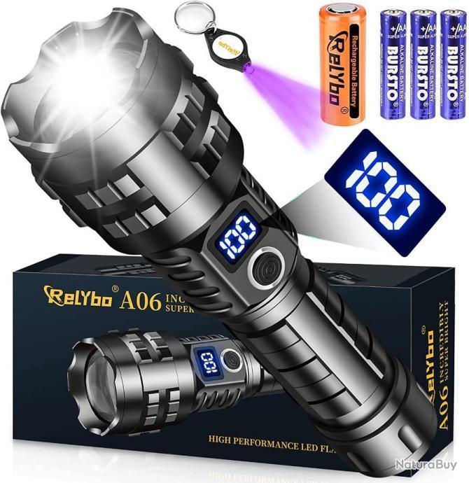 Lampe Torche Ultra Puissante 12000 Lumens Batterie 5000mAh