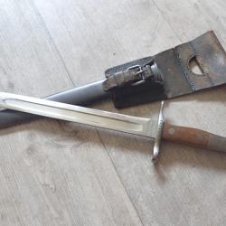 125267 Baionnette Suisse Mdle 1889 pour fusil Rubin Schmidt Mdle 1889, 96/11 ou G11