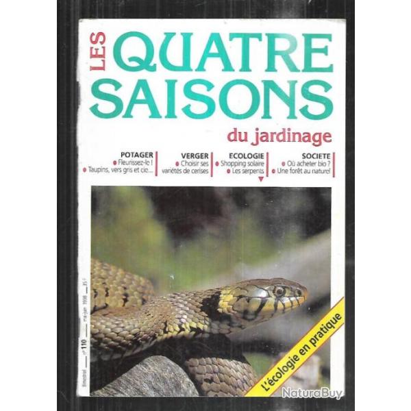 les quatre saisons du jardinage  bimestriel 110 mai juin 1998, serpents,