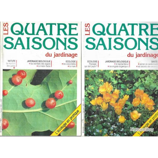 les quatre saisons du jardinage  bimestriel 1993 , 4 numros 78,79,80,83