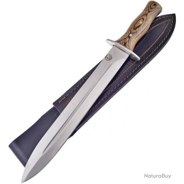 dague de chasse lame 28 cm en acier manche en bois Chipaway Hunter ETUI CUIR