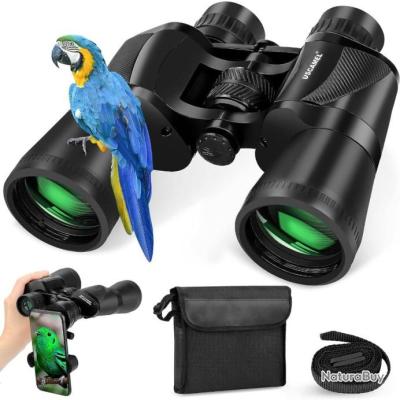 Jumelles 20x50 HD Prisme Porro | Étui Compact étanche - Pour Observation Oiseaux, Voyage, Astronomie