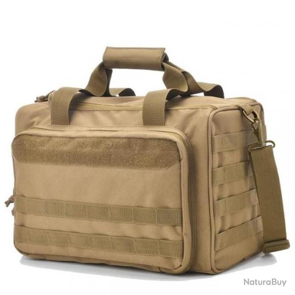 Sac Bandoulire Multi Poches Impermable Beige en Nylon Chasse