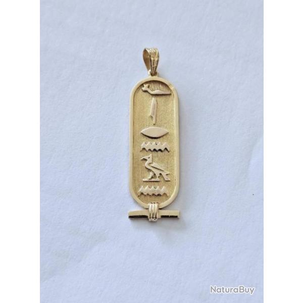 Pendentif - joli cartouche Egyptien or massif 18 carats - Hiroglyphes - Pharaon - Egypte