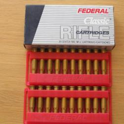 Boîte 20 cartouches Calibre 30-30 Winchester FEDERAL CLASSIC 170 GR HI SHOK - SOFT POINT ROUND NOSE