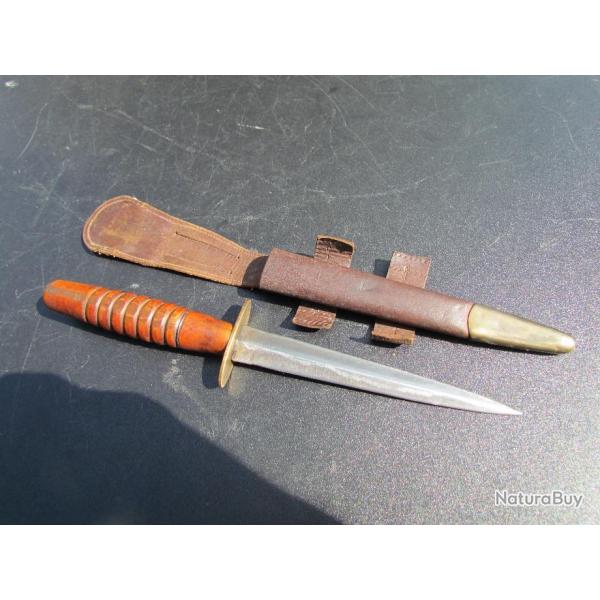 DAGUE FAIRBAIN'S SYKES ANGLAISE WW2 A POIGNEE BOIS