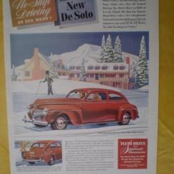 Publicité de 1941 pour la dernière voiture sortie aux U.S.A. la "De Soto" ! Collection !!!