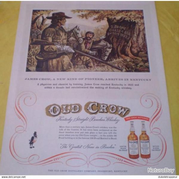 Publicit de 1954 pour le "Old Crow" ! Collection !!!