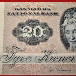 Danemark billet de 20 five Kroners 1972 (neuf)