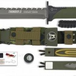 Couteau K25 Thunder II-Camo vert-Lame 17cm