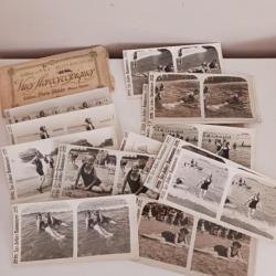 32 Photos vues Stereoscopiques jolies baigneuses