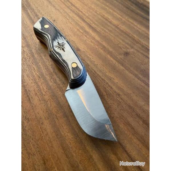 TORGUND couteau de trekking ou chasse type skinner en acier forg artisanalement, acier 80CrV2