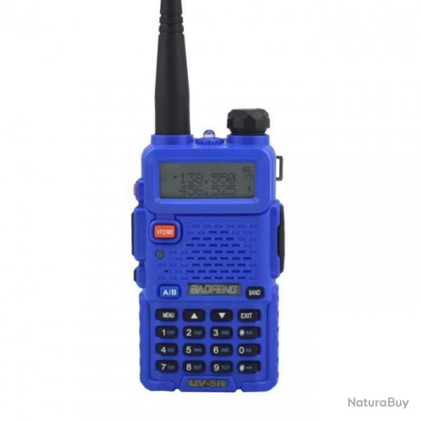 Baofeng Talkie Walkie Bleu UV-5R Radio Bidirectionnelle Dual Bande VHF,UHF FM Portable + Oreillette
