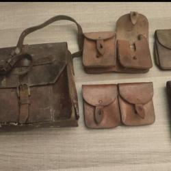 Militaria anciennes cartouchières dont 1 Lebel modèle 1916 ww1 et 2 mas36