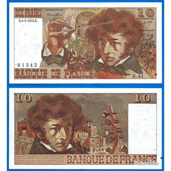 France 10 Francs 1974 4 Avril  Hector Berlioz Billet Franc Frs Frc Frcs