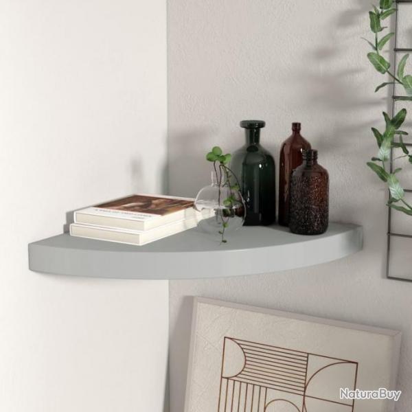 323922Floating Corner Shelf Grey 35x35x3,8 cm MDF