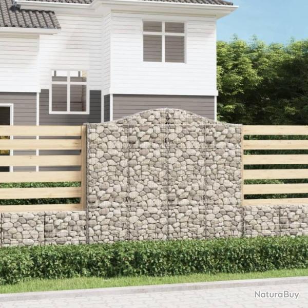 Paniers  gabions arqus 4 pcs 200x30x180/200 cm Fer galvanis