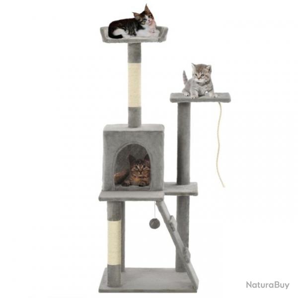 Arbre  chat avec griffoirs en sisal 120 cm Gris