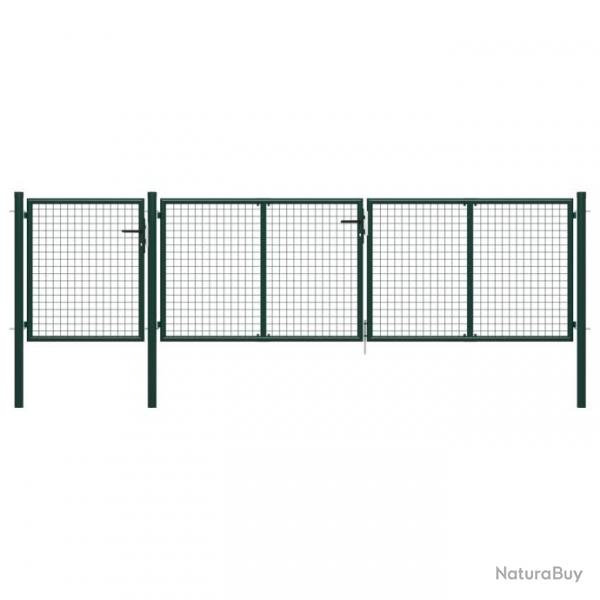 Portail de jardin Acier 400 x 75 cm Vert