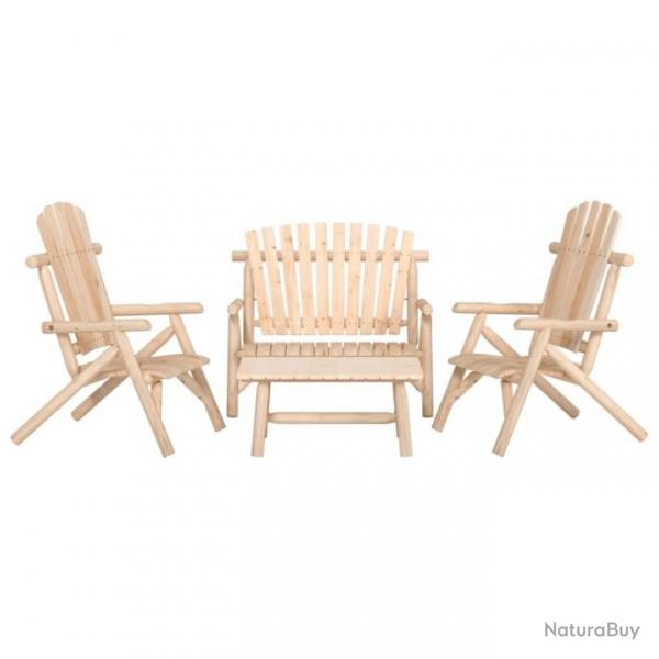 salon de jardin 4 pcs bois massif d'pica