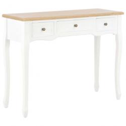 Table de console et coiffeuse avec 3 tiroirs Blanc