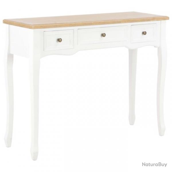 Table de console et coiffeuse avec 3 tiroirs Blanc