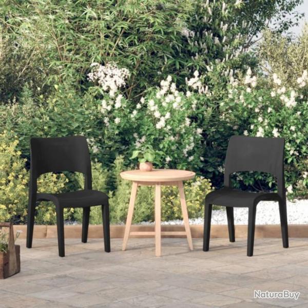 Chaises de jardin 2 pcs Polypropylne Anthracite