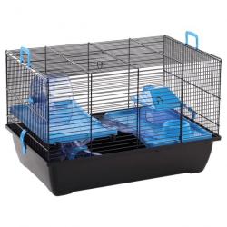 Cage pour hamsters Jaro 2 50,5x33x32,5 cm Noir et bleu