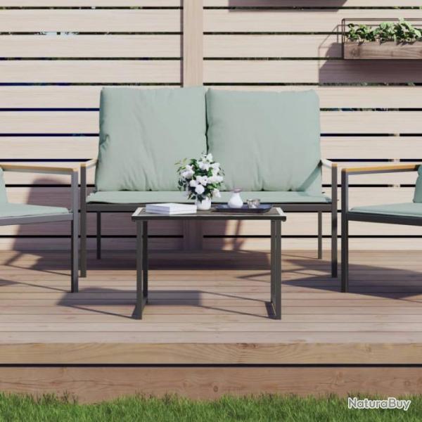 Table de jardin anthracite 55x40x37 cm acier