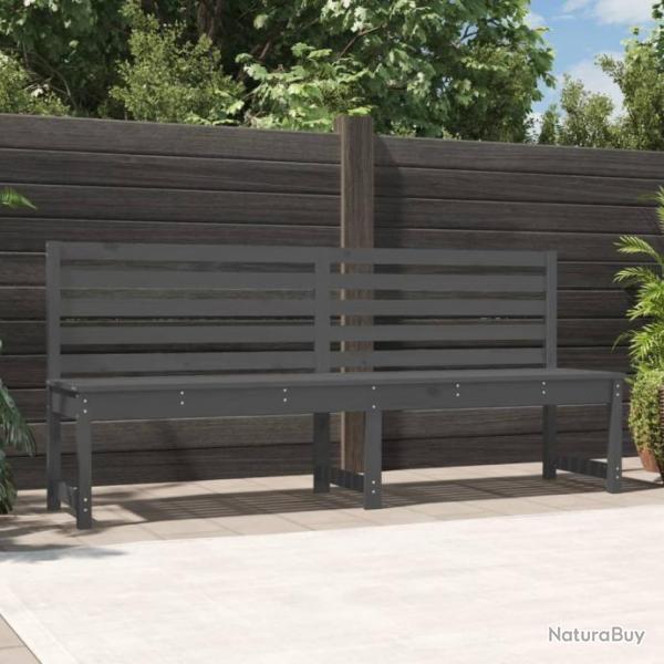 Banc de jardin gris 201,5 cm bois massif de pin