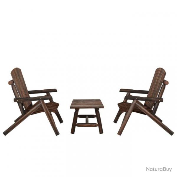 Ensemble de salon de jardin 3 pcs bois massif d'pica