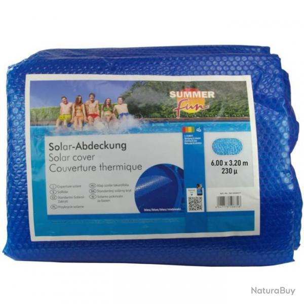 Couverture solaire de piscine d't Ovale 600x320cm PE Bleu