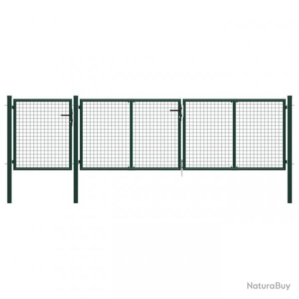 Portail de jardin Acier 400 x 100 cm Vert