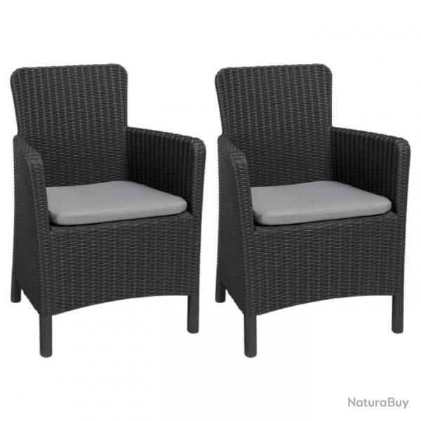 Chaises  dner de jardin 2 pcs Trenton Graphite