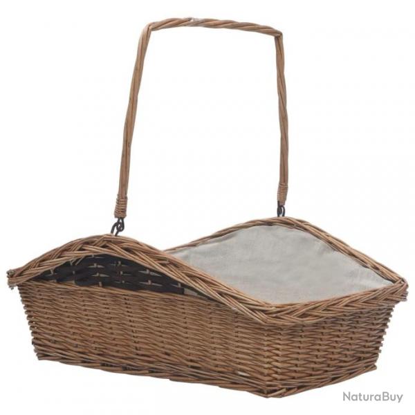 Panier  bois de chauffage avec poigne 61,5x46,5x58 cm Marron