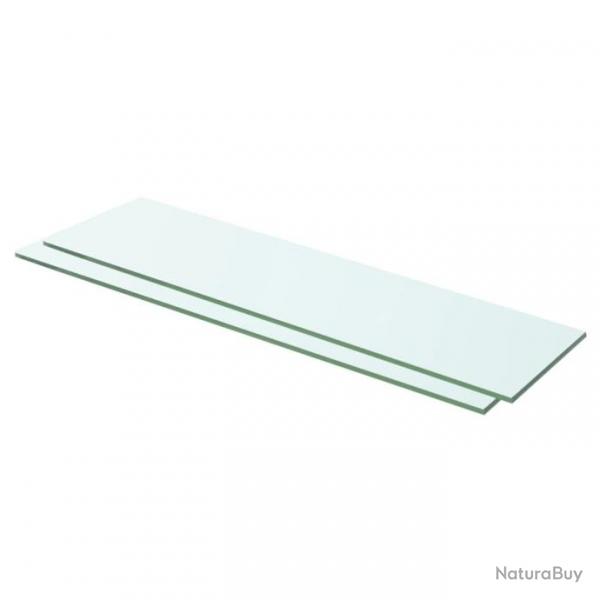 Panneaux d'tagre 2 pcs Verre Transparent 60 x 12 cm