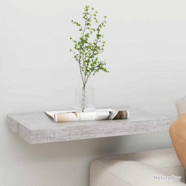 tagre murale flottante Gris bton 50x23x3,8 cm MDF